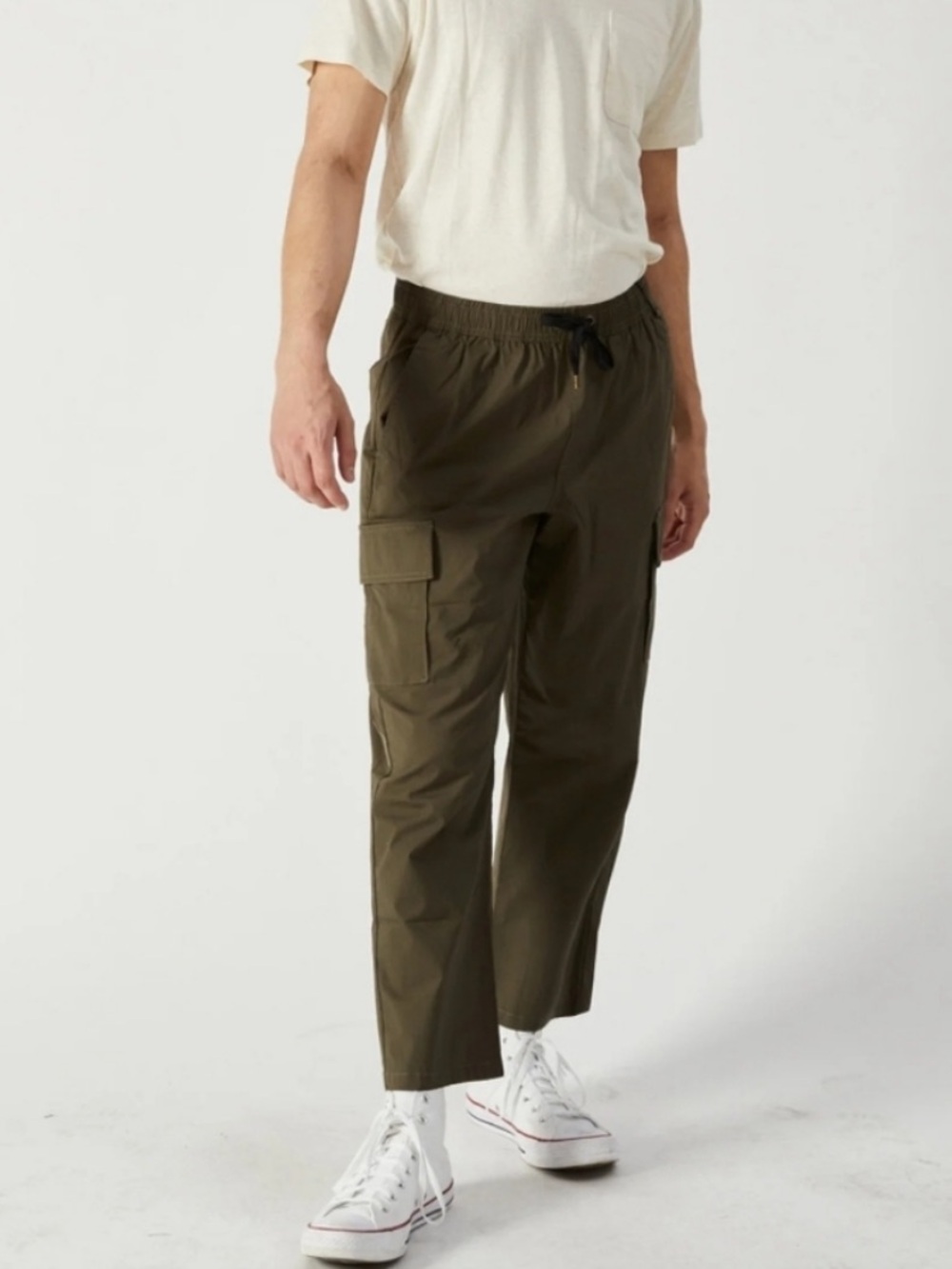 FORMER Olive Cargo Pants with Drawstring Waist